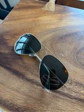 Ray-Ban Gold Frame Sunglasses with Black Lenses